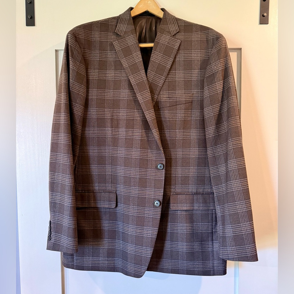 Ralph Lauren Brown Plaid Men's Blazer - Classic Two-Button Sport Coat
